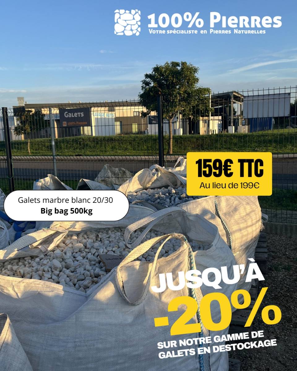 Destockage galets décoratifs chez 100% Pierres
